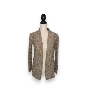 Ambiance Tan Textured Knit Cardigan Sweater